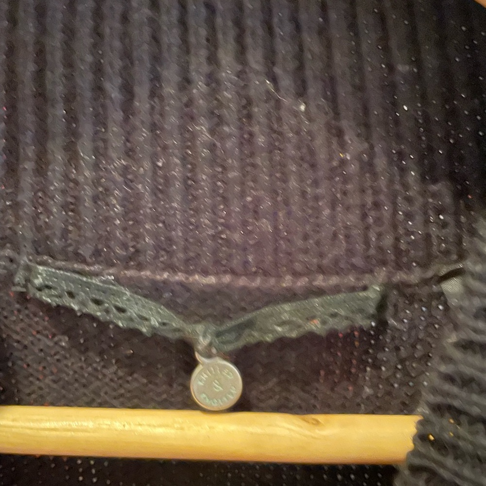 Anthropologie Black Turtleneck Sweater with Gold Sequin Butterfly - Picture 5 of 5